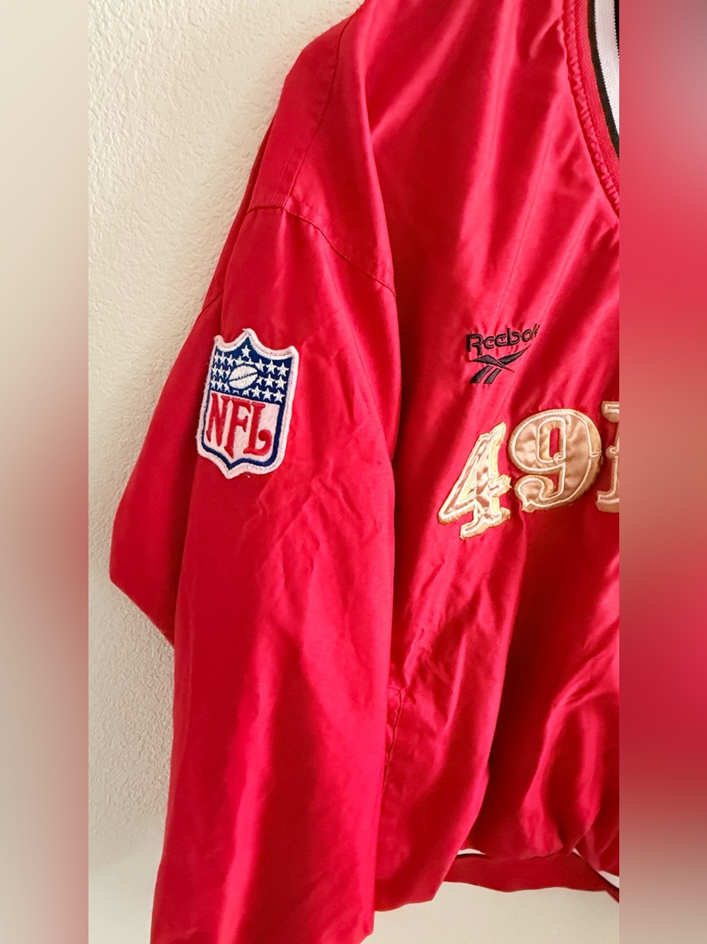 Reebok NFL Pro Line San Francisco 49ers Red Pullover Jacket - Picture 3 of 7